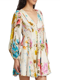 Zimmermann - Halcyon Paneled Linen Minidress