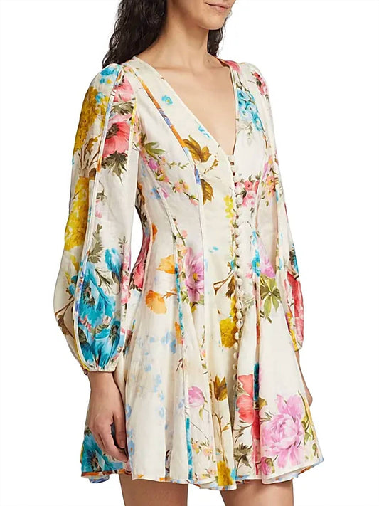 Zimmermann - Halcyon Paneled Linen Minidress