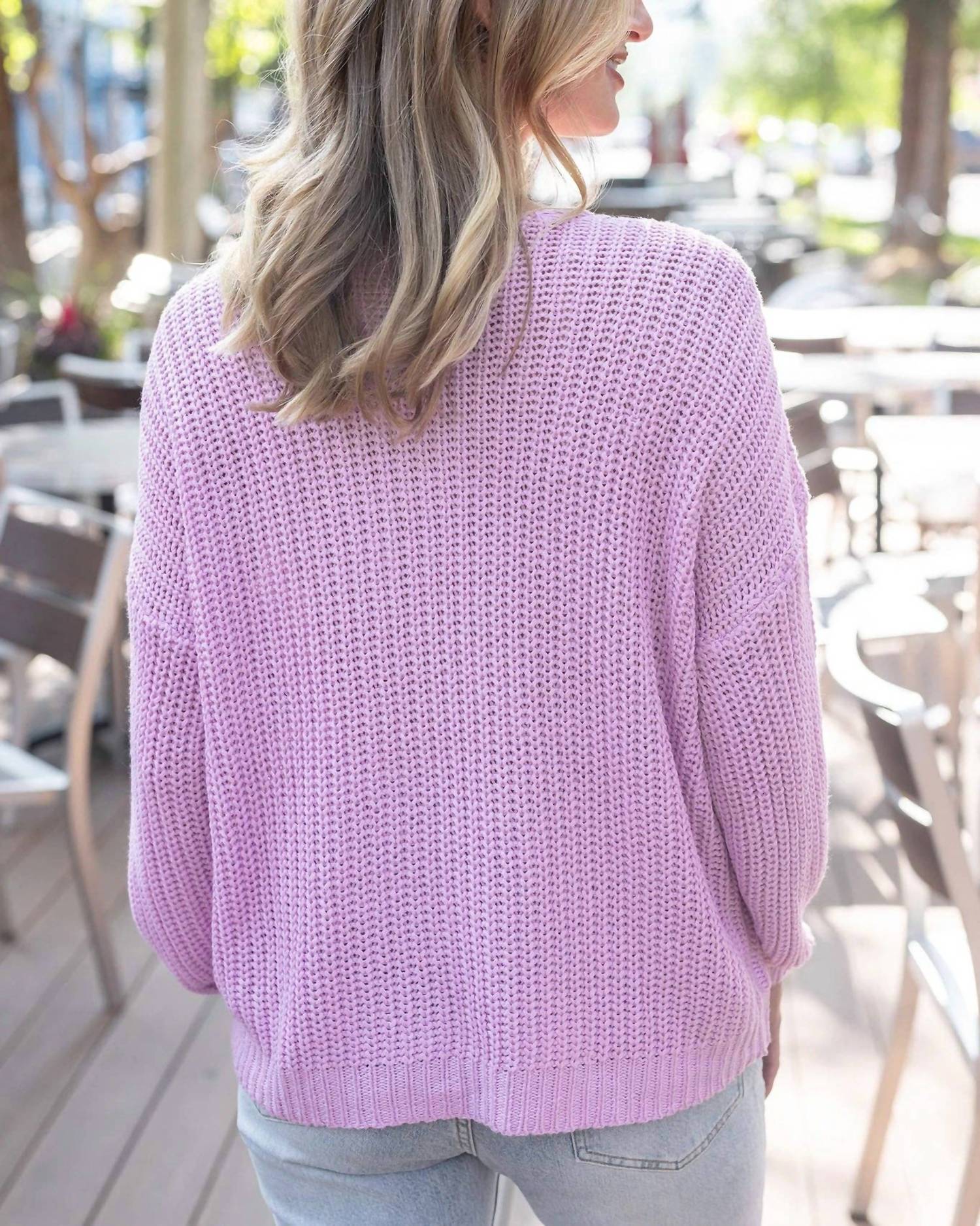 Grace and Lace Boyfriend Slouchy Knit Sweater in orchid - women's sweater - view 4