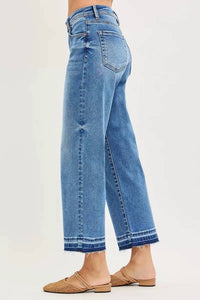 RISEN Full Size Slouchy Cropped Boyfriend Jeans in medium wash - women's jeans - alternate view