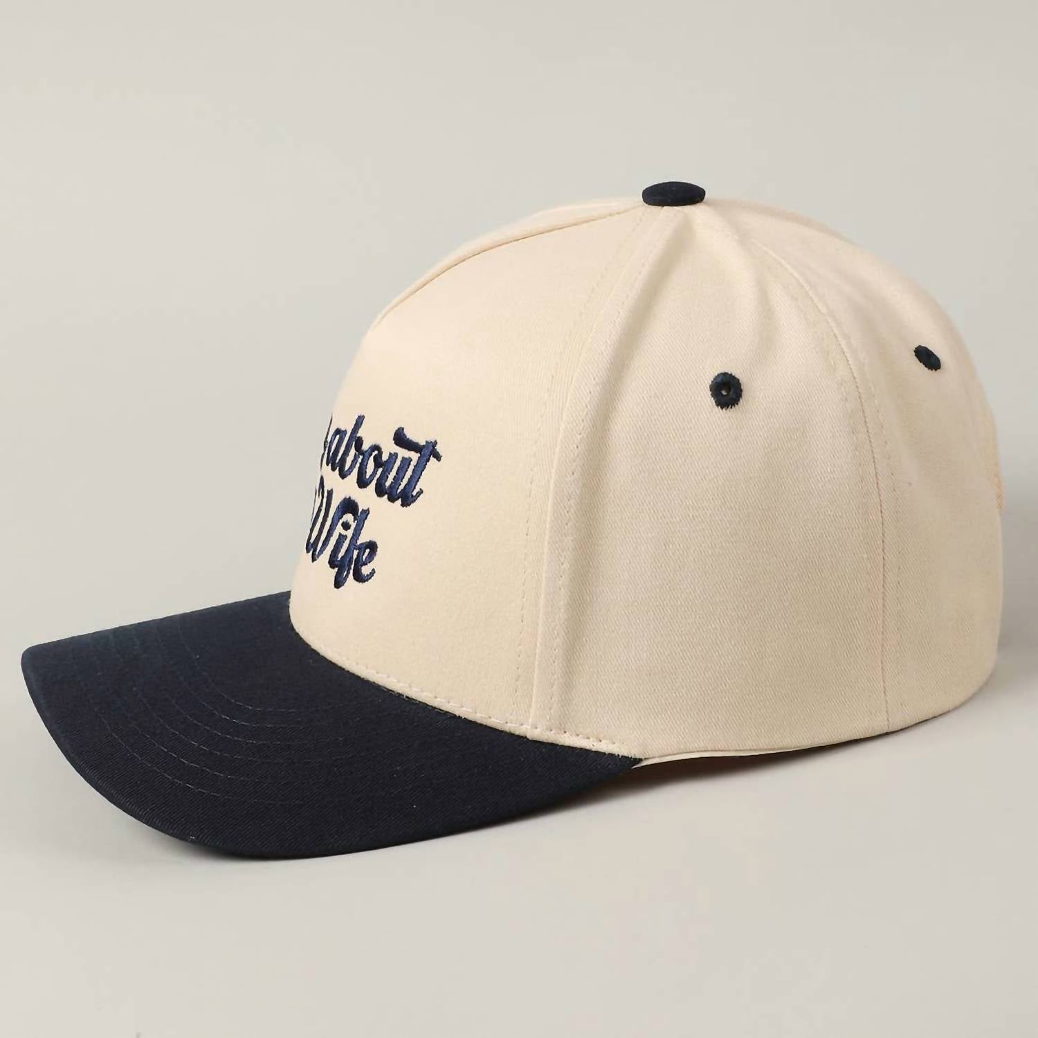 Fashion City - Women's Sorry About My Husband Embroidery Two-tone Canvas Hat
