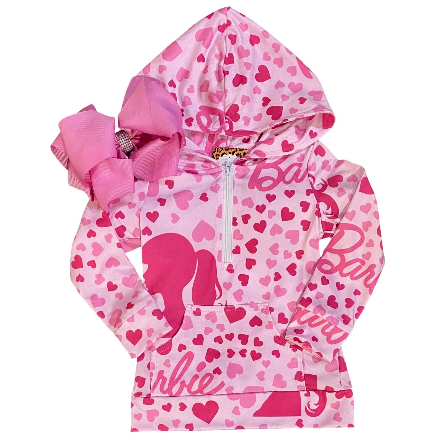 Aier Wholesale - Girl's Barbie Lover's Heart Hoodie Pullover