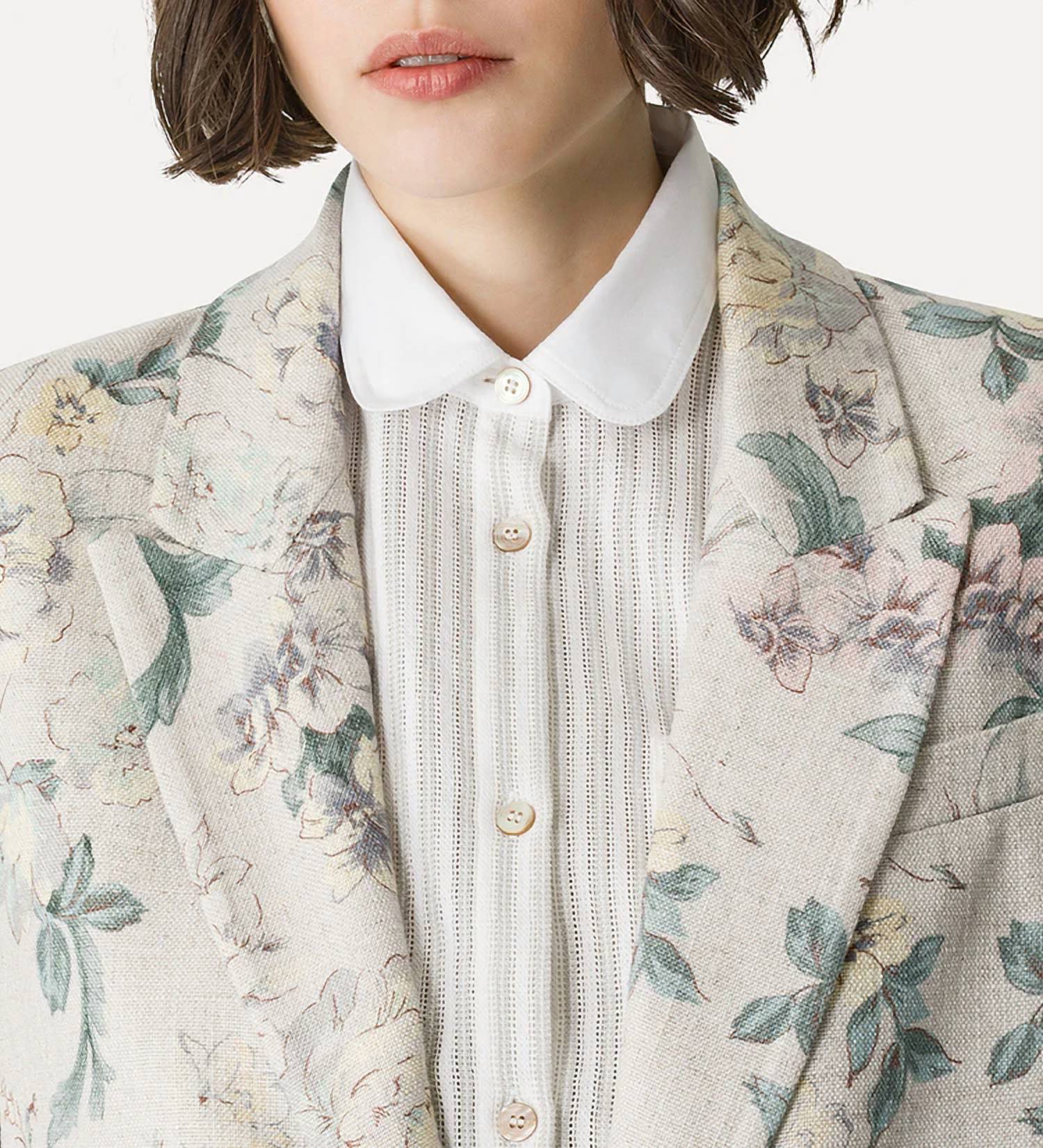Forte Forte - Linen Blend Hopsack Jacket “peonia My Love”