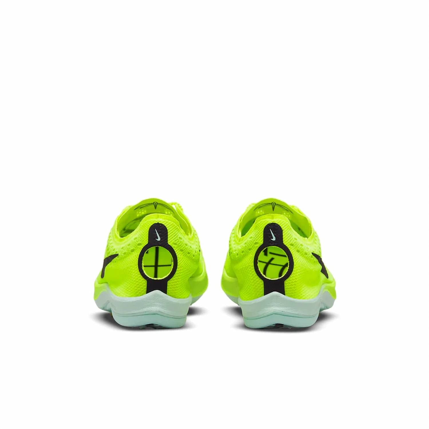 NIKE Men's Zoomx Dragonfly Athletics Distance Spike Shoes in volt cave purple mint foam - men's shoe - detail view