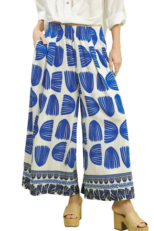 Umgee - Shell Block Print Wide Leg Pant