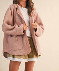 Klesis Marlene Sherpa Jacket in pink - women's top - detail view