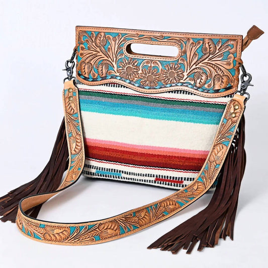 American Darling - Women's Saddle Blanket Hand-tooled Leather Crossbody Bag