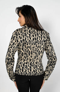 Frank Lyman - Leopard Metallic Jacquard Jacket