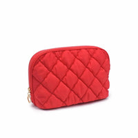 Urban Expressions - Women's Cloud Kiss Quilted Puffer Nylon Cosmetic Dome Pouch