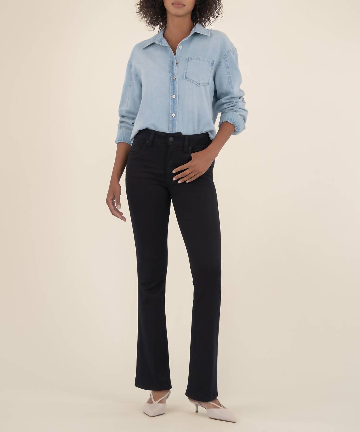 KUT FROM THE KLOTH Natalie High Rise Bootcut Jean in black - women's jeans