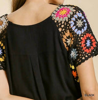 Umgee - Crochet Sleeve Top