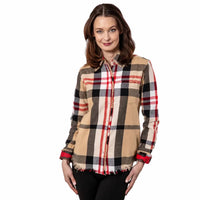 Dizzy-Lizzie - Cape Cod Tunic Yarn-dyed Plaid Long Sleeve Shirt