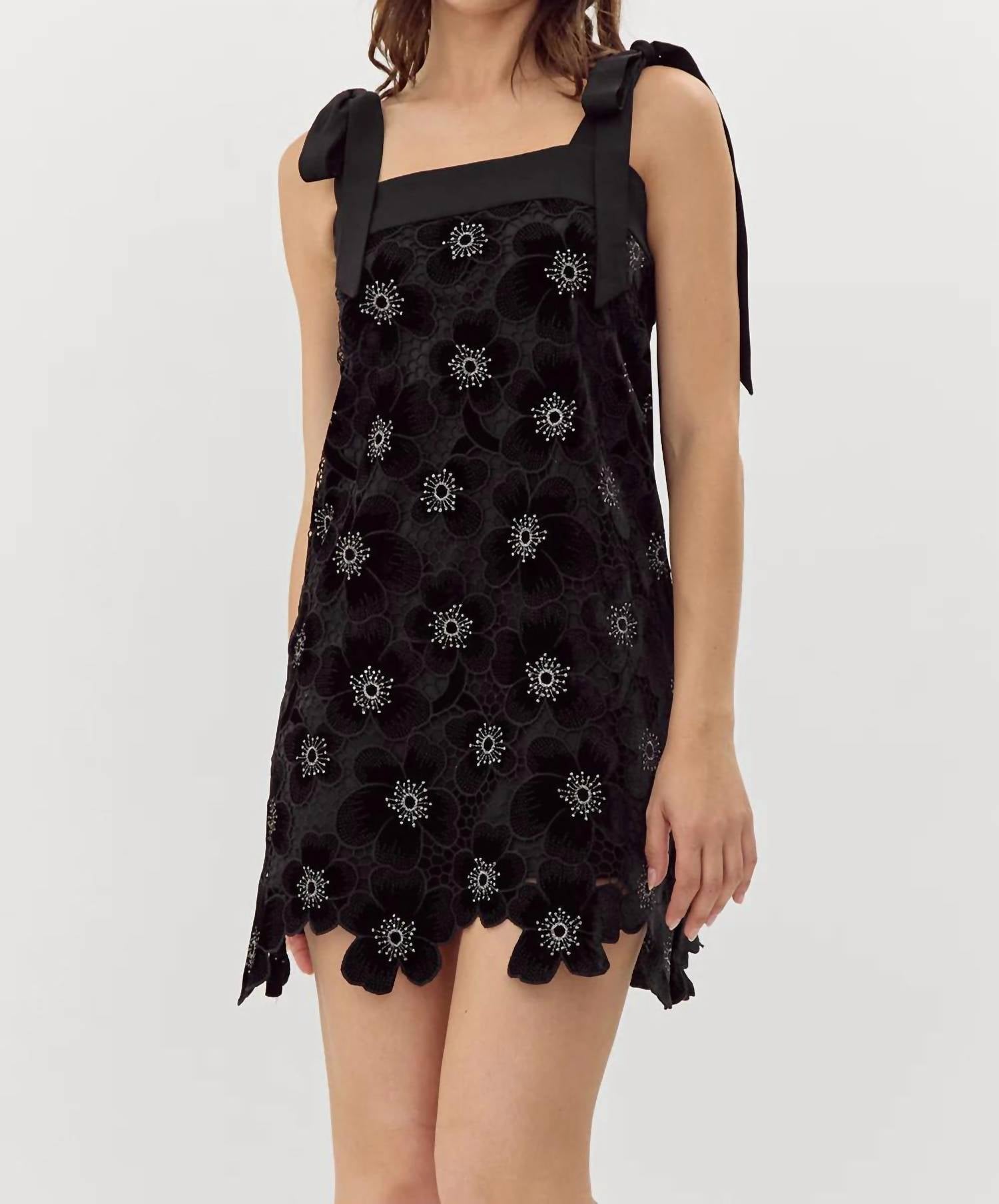 For Love & Lemons - Jolene Crochet Velvet Mini Dress