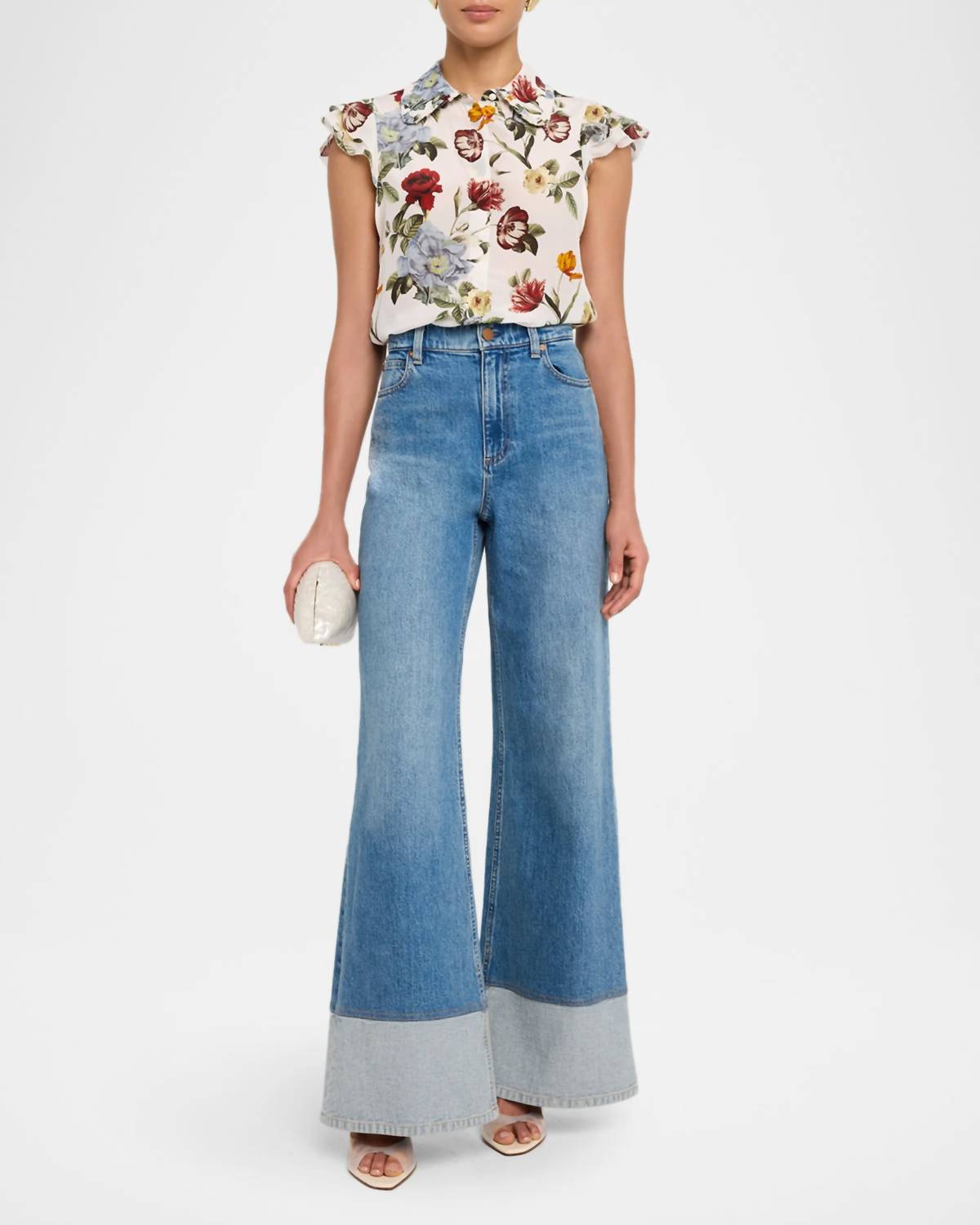 Alice + Olivia - Martel Flutter Sleeve Blouse