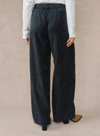 Bella Dahl Double Pleated Wide Leg High Waist Pants in black - women's pants - alternate view