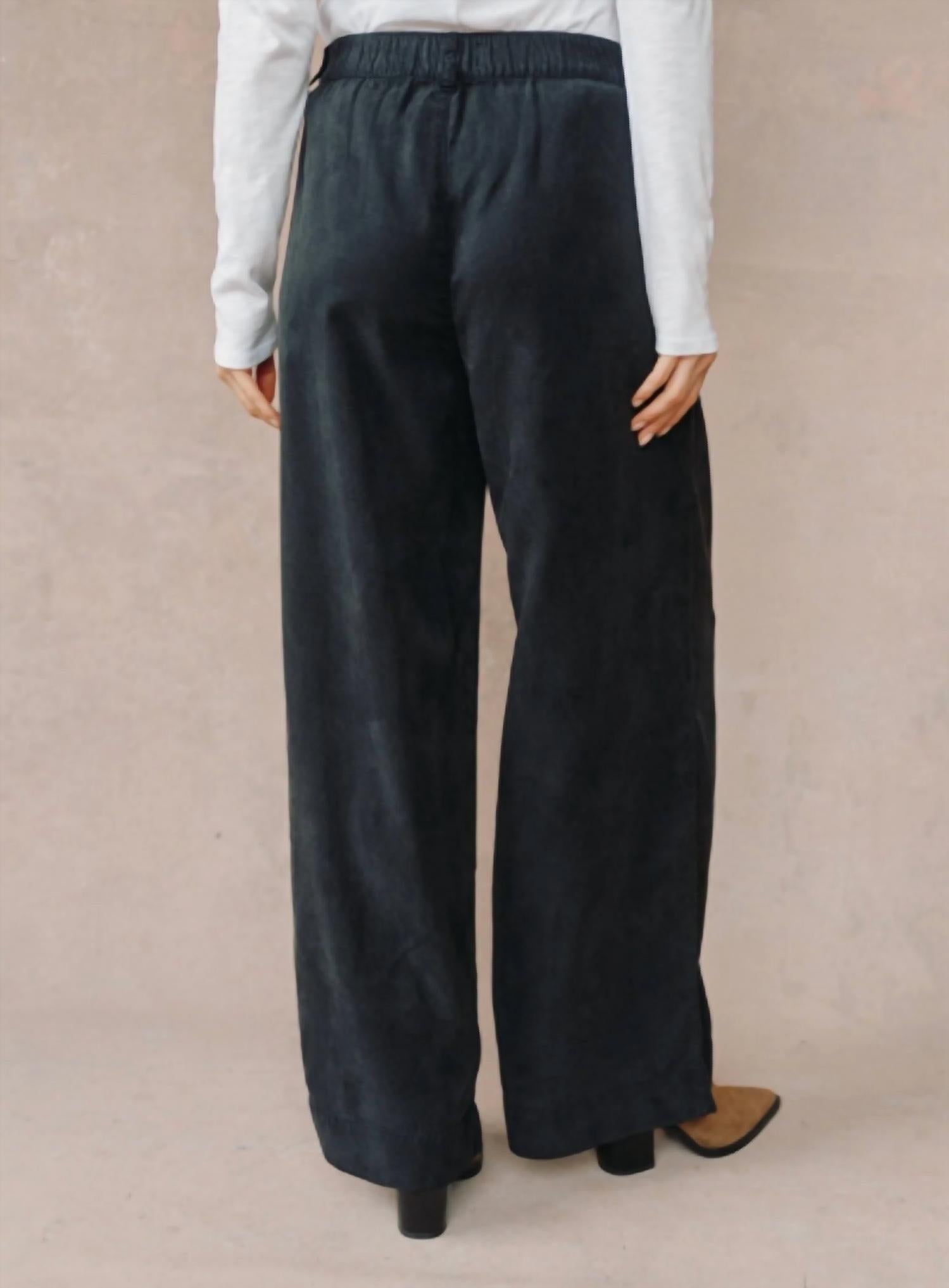 Bella Dahl Double Pleated Wide Leg High Waist Pants in black - women's pants - alternate view