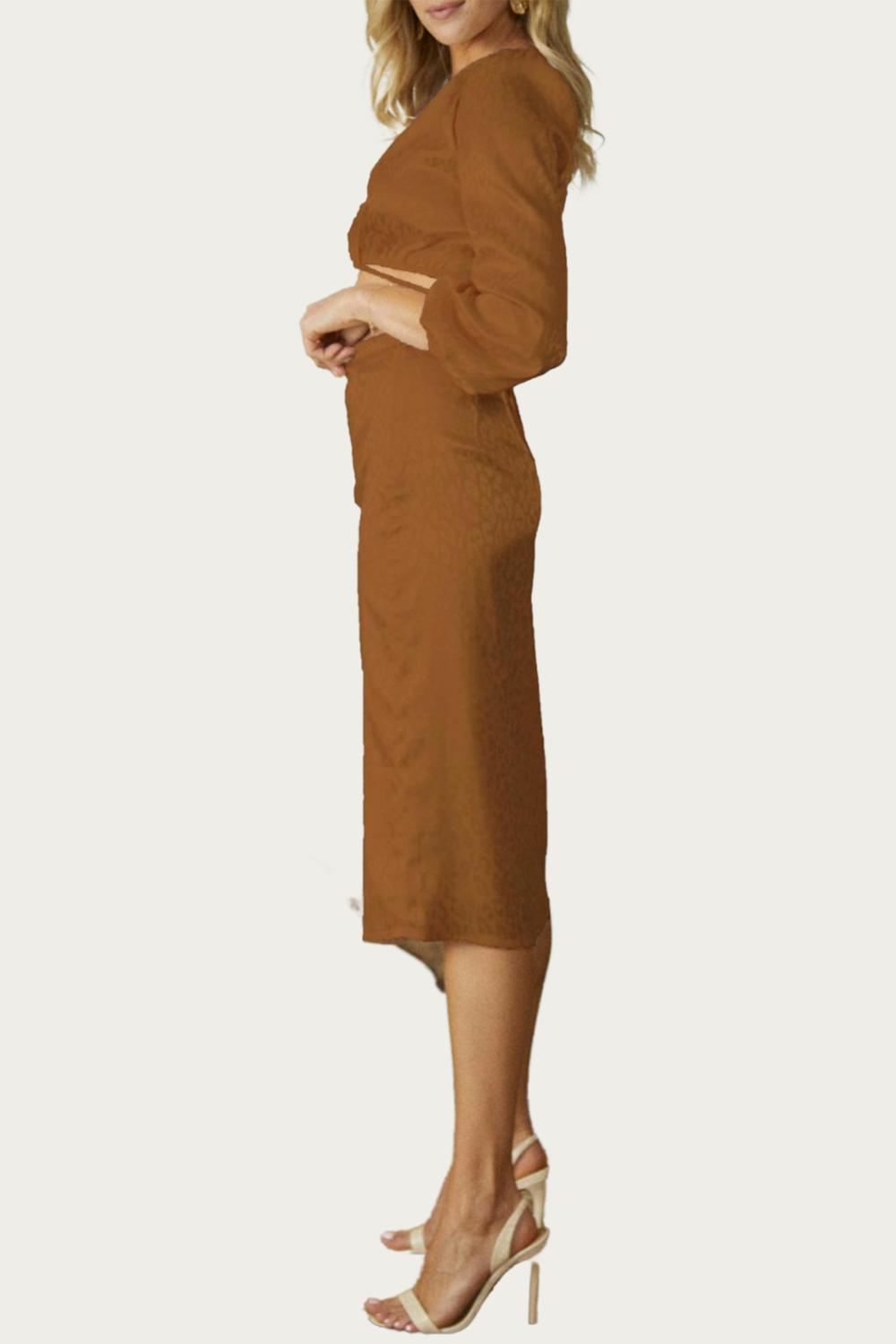 CROPPED SATIN-JACQUARD WRAP TOP