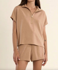 Gabrielle - Women's Lightweight Soft Quarter Zip Top