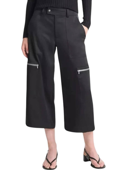 Vince - LOW RISE SATIN PARACHUTE CROP PANTS