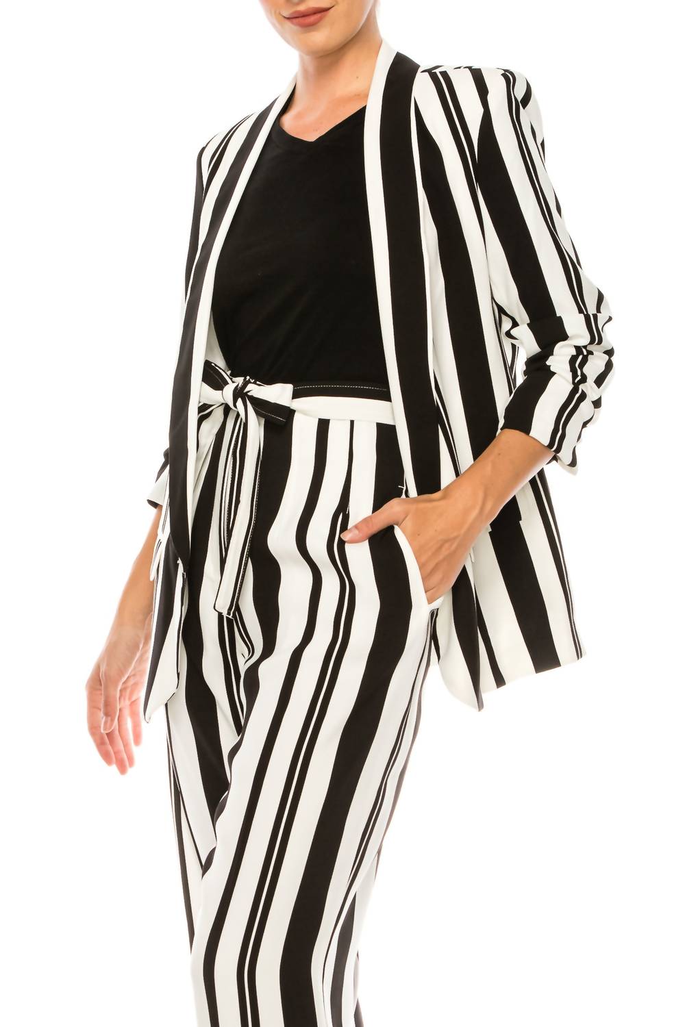 Peter Nygard - Stripe 3/4 Sleeve Blazer