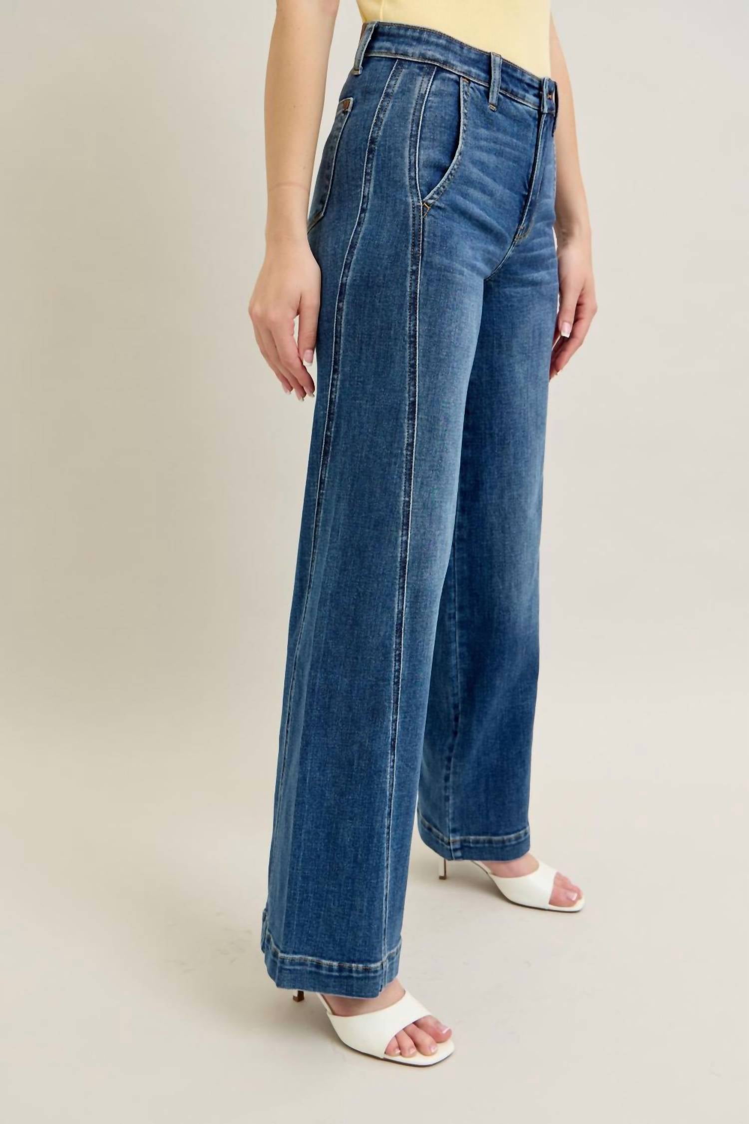 Judy Blue - High Waisted Trouser Wide Leg Jeans
