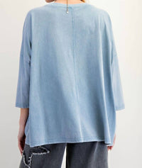 Easel - Mineral Wash Star Patch Boxy Top