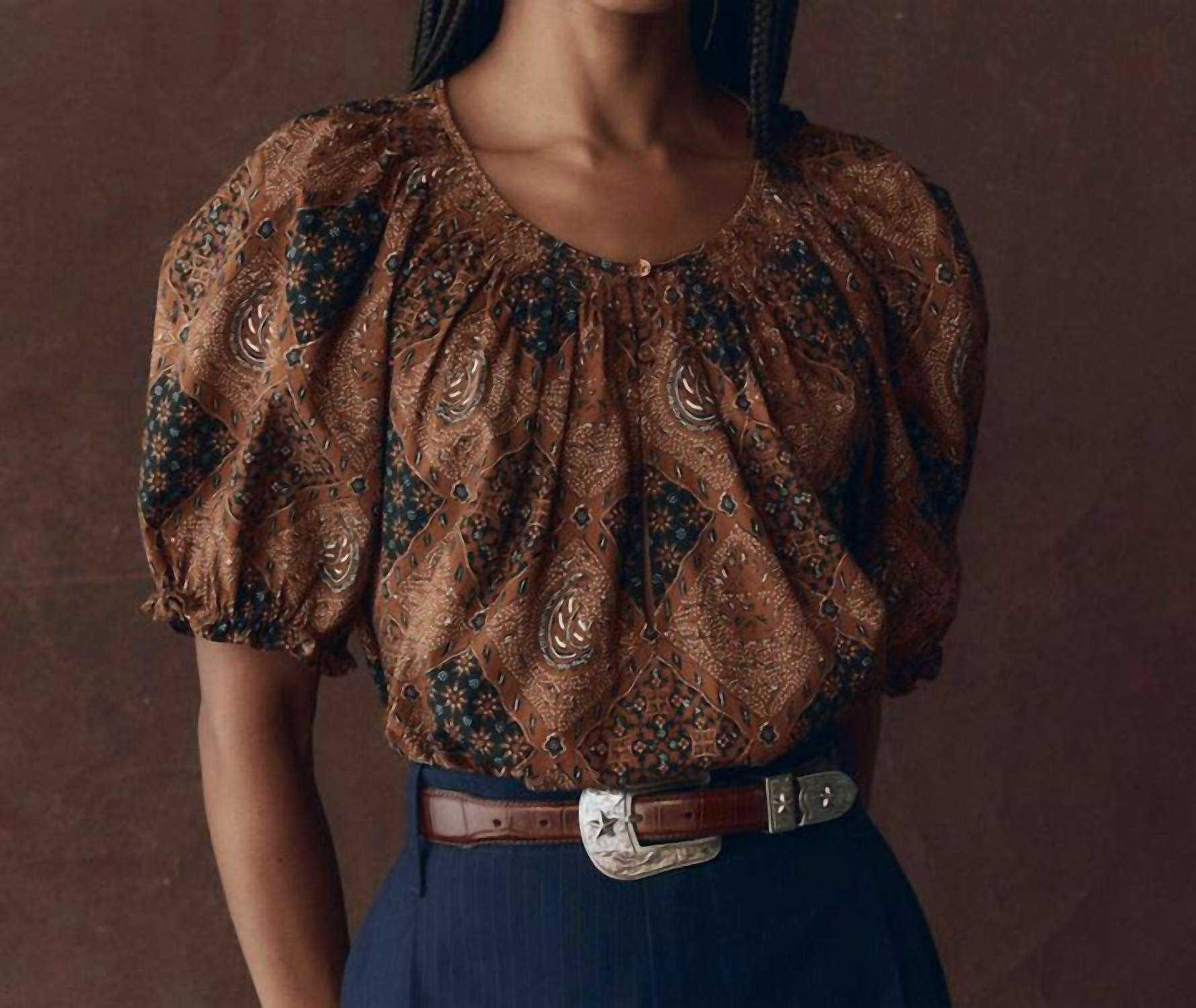 The Great. - Moorland Puff-sleeve Top