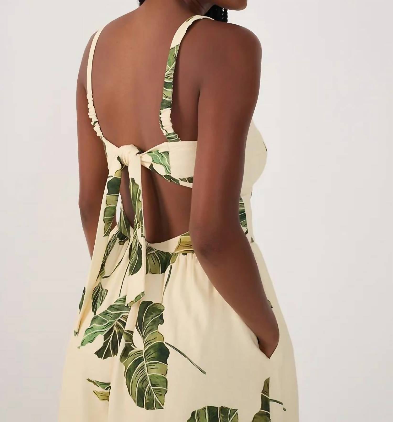 Dress To - Leaf Print Midi Dress
