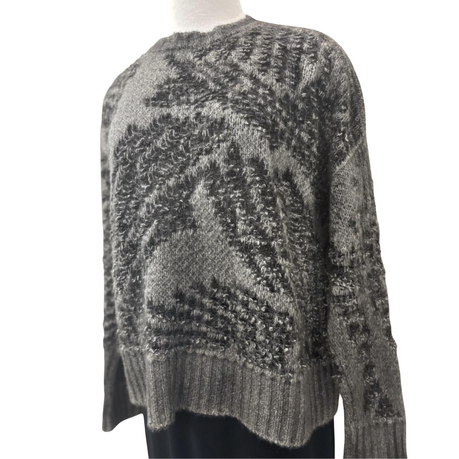 Avant Toi - Women's Hand Painted Jacquard Effect Round Neck Pullover