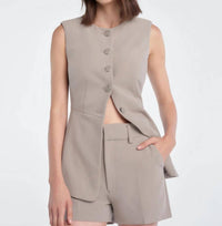 Favorite Daughter Women's The Favorite Mini Short in oat beige suede - women's shorts