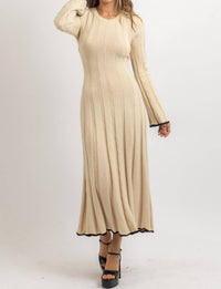 Lalavon - Cam Contrast Bow Maxi Dress