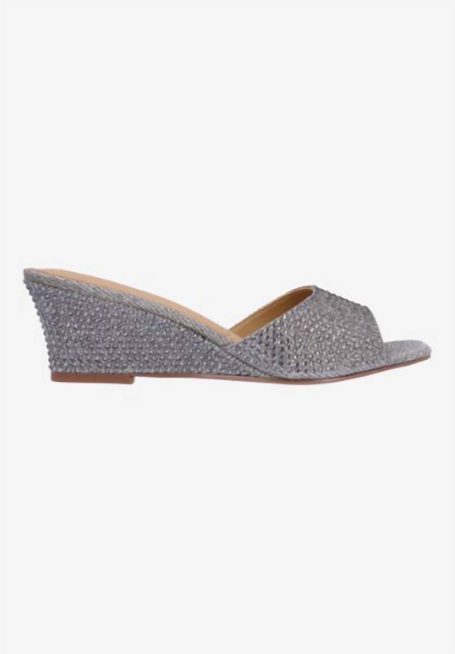 J. Renee - Women's Coralie Rhinestones Slip On Sandals
