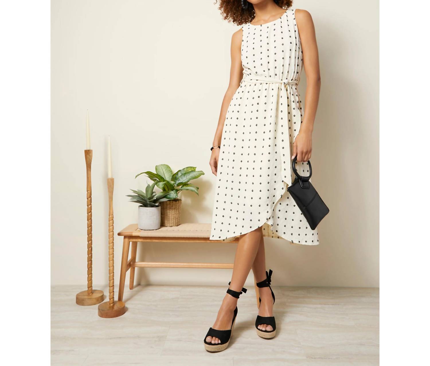 Coco + Carmen - Charlotte Swiss Dot Tank Buttercream Dress