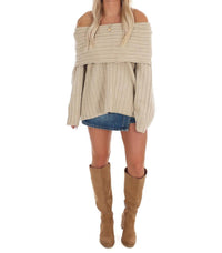 Le Lis - Show Me Love Off Shoulder Oversized Sweater