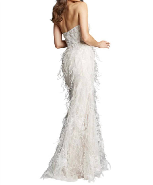 Jovani - Embellished Corset Strapless Gown