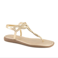 Andrea Women's Flat Sandal in gold 1 - women's sandal