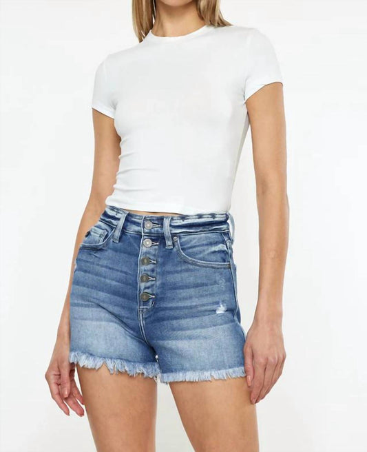 Kancan - Exposed Button High Rise Shorts