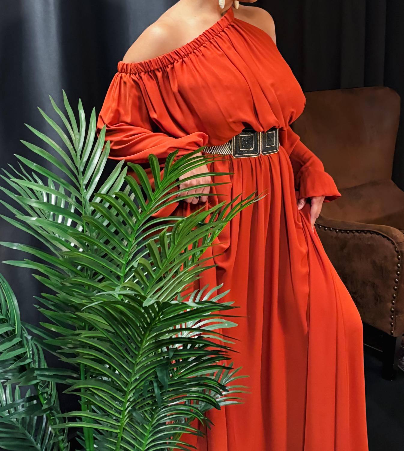 Nina Cheyenne - Rust Radiance Maxi Dress