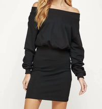 Strut & Bolt - Off Shoulder Sweatshirt Dress