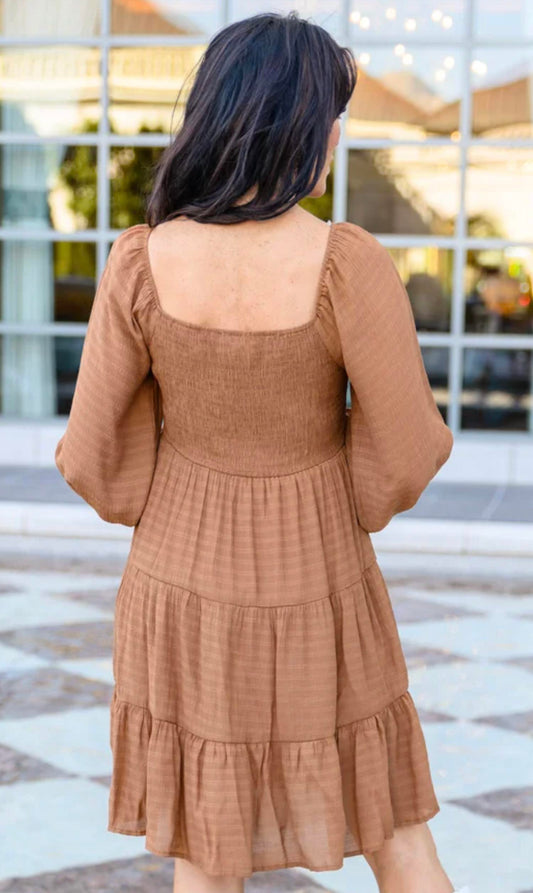 Andree By Unit - Sweetest Soul Tiered Dress in Brown
