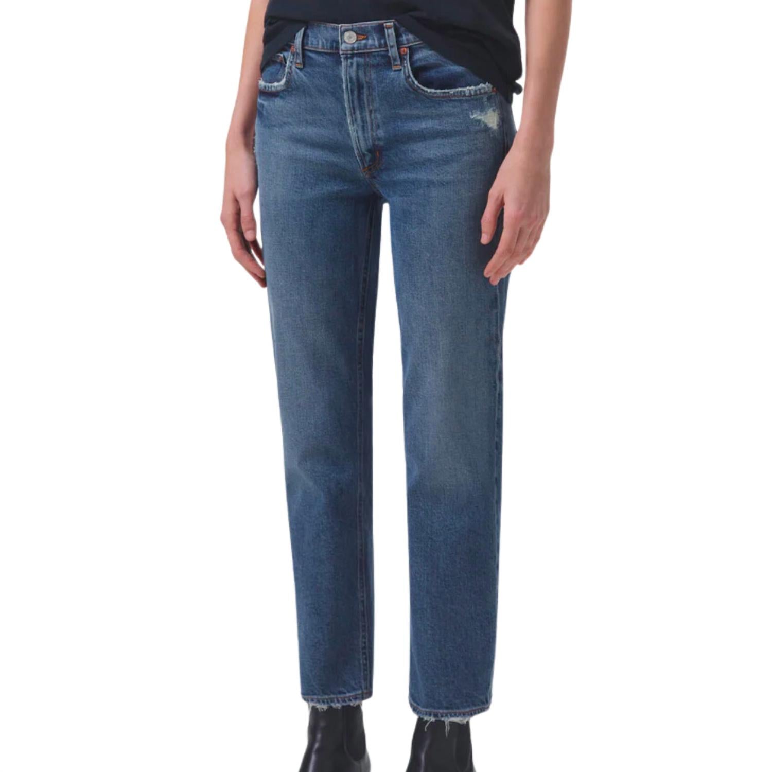 Agolde - Kye Mid Rise Straight Crop Jeans