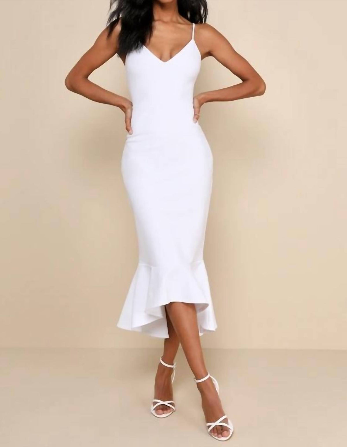 Lulus - Stun Like Me Bodycon Trumpet Hem Midi Dress