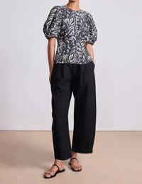 APIECE APART Lino Top in abstract animal midnight - women's blouse - view 4