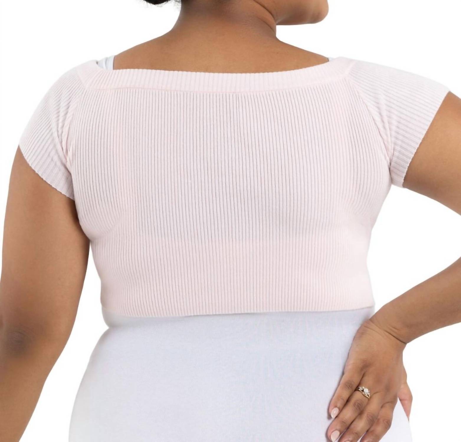 Capezio - Ribbed Knit Cropped Sweater