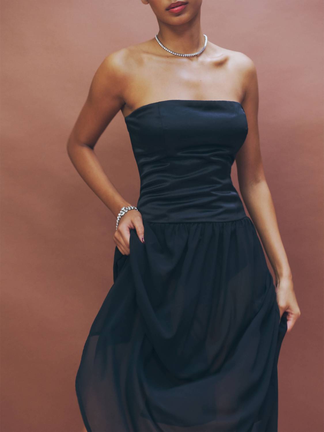 Reformation - Florissant Satin Sheer Dress