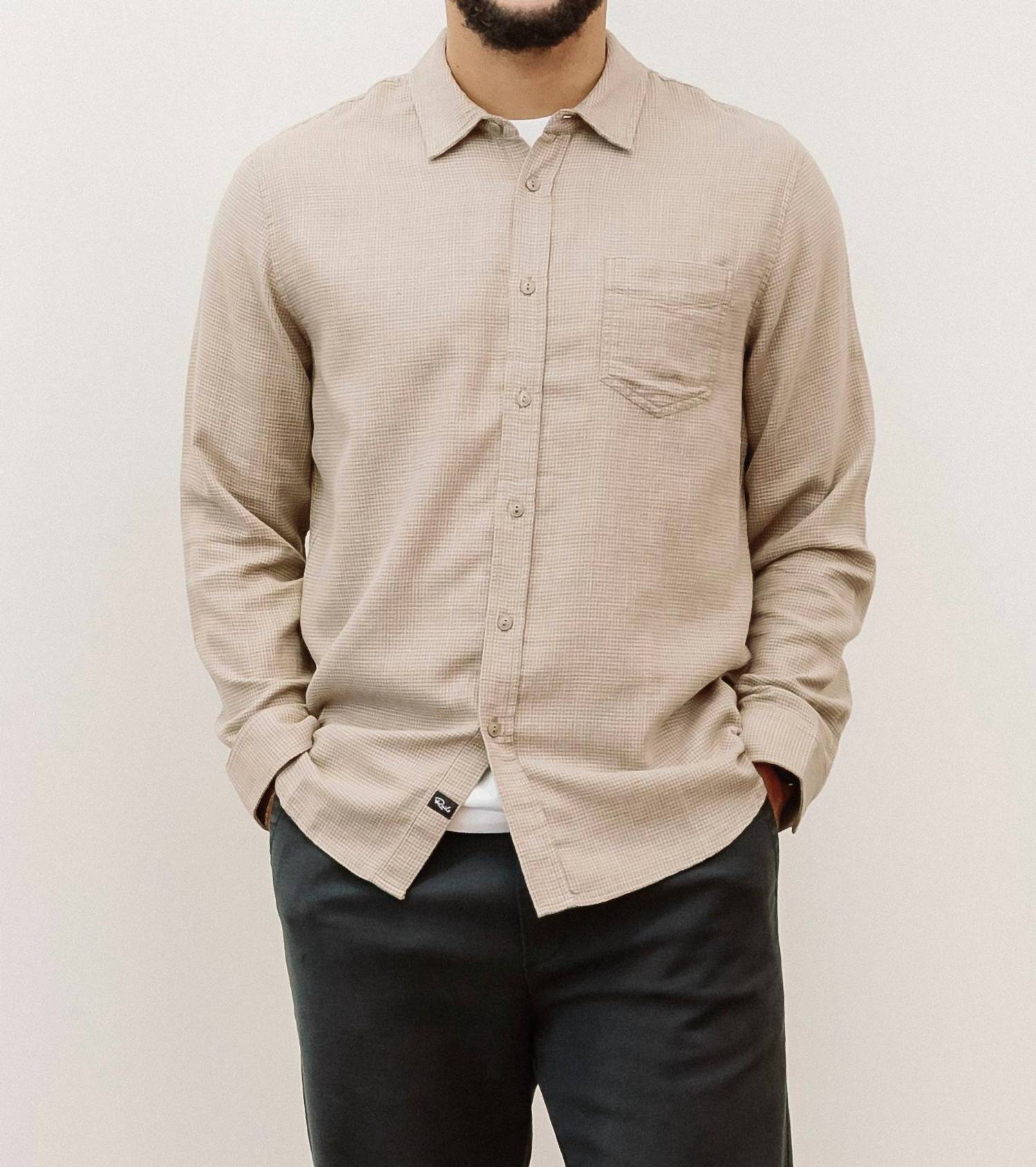 Rails - Wyatt Cedar Houndstooth Fleece Button Up Shirt