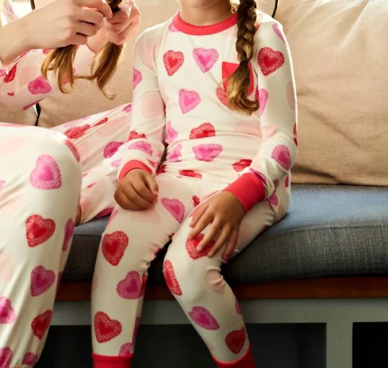Hatley - Kids' Cut-out Hearts Bamboo Pajama Set