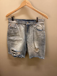 She + Sky - WOMEN'S DISTRESSED BERMUDA SHORTS