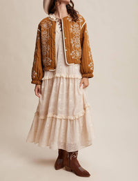 Listicle - Embroidered Quilted Western Jacket