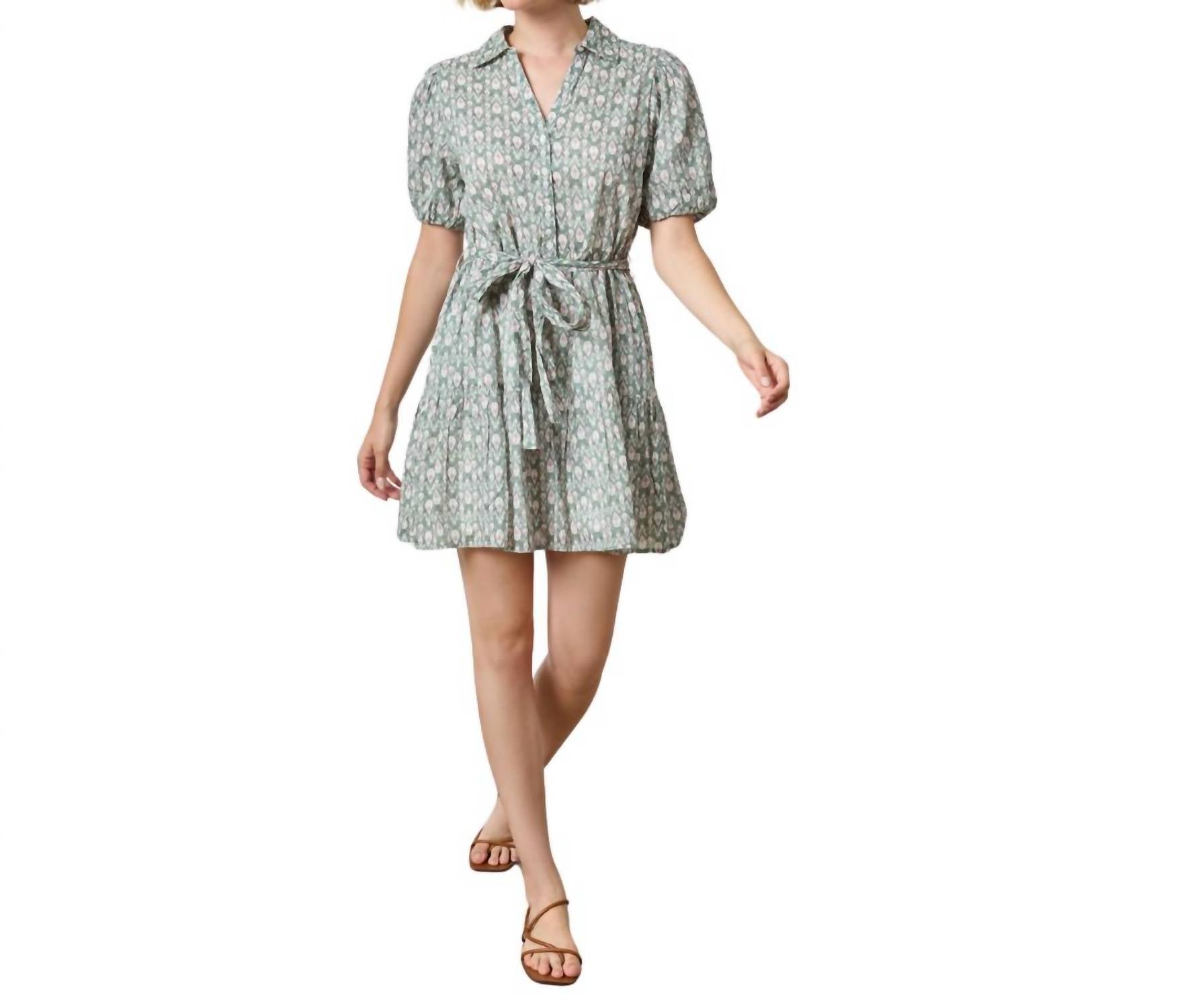 Lilla P - Short Sleeve Tiered Peplum Dress